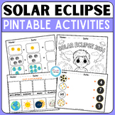 Solar Eclipse 2024 Printable Activities prek-1st grade, co