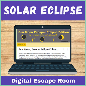 Preview of Solar Eclipse 2024 Science and Math Escape Room Activity 4th and 5th Grade