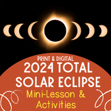 Solar Eclipse 2024 Slides with no prep printable activities