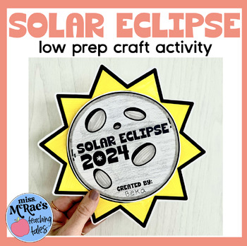 Preview of Solar Eclipse 2024 | Solar Eclipse Craft, Writing and Reading Passage