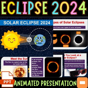 Preview of Solar Eclipse 2024 | Solar Eclipse Editable PowerPoint & Google Slides for K-2nd