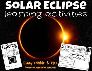 Preview of Solar Eclipse 2024 | Solar Eclipse Presentation & Learning Activities