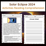 Solar Eclipse 2024 Spring Activities Reading Comprehension