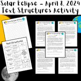 Solar Eclipse 2024 Text Structure Activity Reading and Wri
