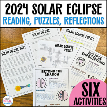 Preview of Solar Eclipse 2024 Total Solar Eclipse Reading Passages & Comprehension, Puzzles