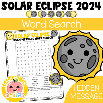 Preview of Solar Eclipse 2024 Word Search Activity | Secret Message | FREEBIE
