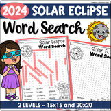 Solar Eclipse 2024 Word Search Worksheet Activity with 2 Levels