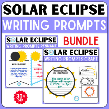 Preview of Solar Eclipse 2024 Writing Prompts BUNDLE,Eclipse writing Craft, pennant