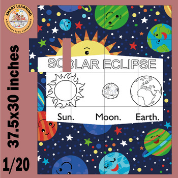 Solar Eclipse 2024 coloring pages Activity Collaborative Poster Board Craft