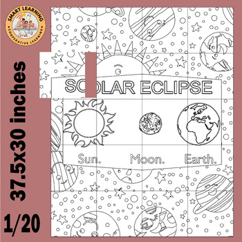 Solar Eclipse 2024 coloring pages Activity Collaborative Poster Board Craft