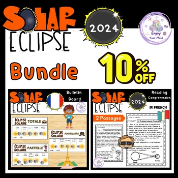 Preview of Solar Eclipse 2024 in French :2 Passages  + Bulletin Board :L'éclipse solaire