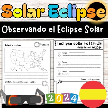 Preview of Solar Eclipse 2024 observation activity Spanish | Observando el Eclipse Solar