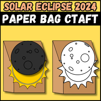 Preview of Solar Eclipse 2024 paper bag crafts  | Printable & digital