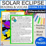 Preview of Solar Eclipse Activities 2024 Reading Comprehension Worksheets & Color By Code