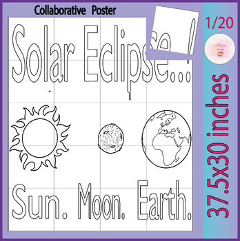 Preview of Solar Eclipse  Activities Collaborative Coloring Poster | Bulletin Board