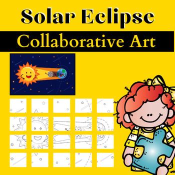 Preview of Solar Eclipse Activities Coloring Page Collaborative Poster Bulletin Board Craft