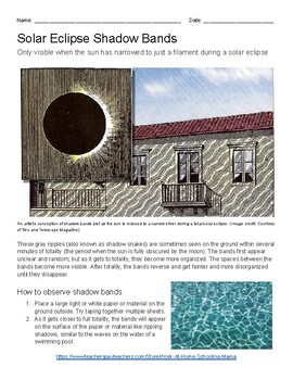 Preview of Solar Eclipse Activity: Shadow Bands