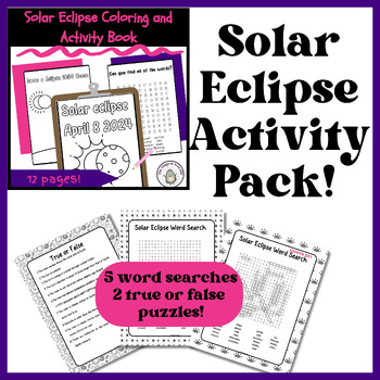 Preview of Solar Eclipse Activity and Puzzle Pack!
