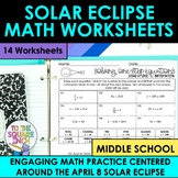 Solar Eclipse Algebra Math Activities for 6th, 7th and 8th