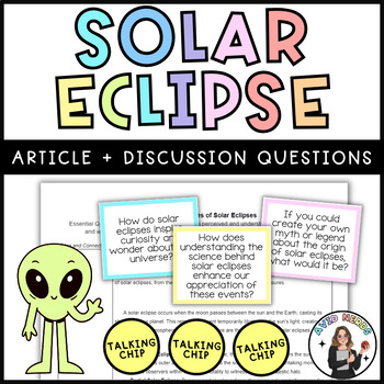 Preview of Solar Eclipse | Article and Reading Comprehension Discussion Cards