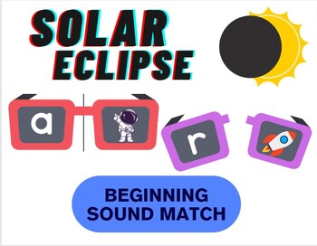 Preview of Solar Eclipse Beginning Sound Match Up - Kindergarten