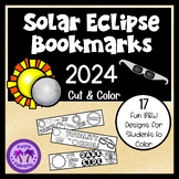 Solar Eclipse Bookmarks For Students to Color