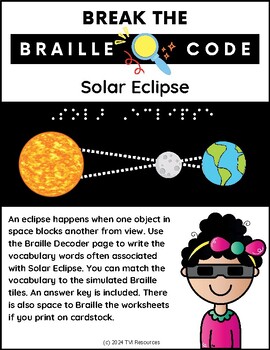 Preview of Solar Eclipse Break the Braille Code