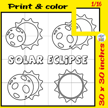 Solar Eclipse 2024 Collaborative Poster Coloring & Puzzle Activities ...