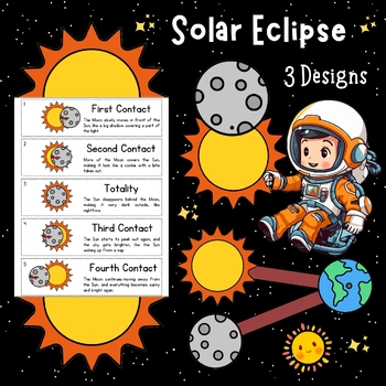 Preview of Solar Eclipse Craft: 3 No-Prep Crafts for Solar Eclipse 2024 Kindergarten
