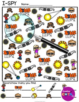 Solar Eclipse Differentiated Worksheets and Activities by CreativeCOTA LLC