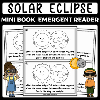 Preview of Solar Eclipse Emergent Reader Mini Book | Solar Eclipse 2024 for Young Explorers