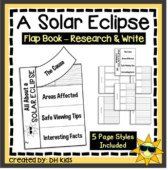 Preview of Solar Eclipse Flap Book, Astronomy Flip Book Research Project, Sun Eclipse 2024