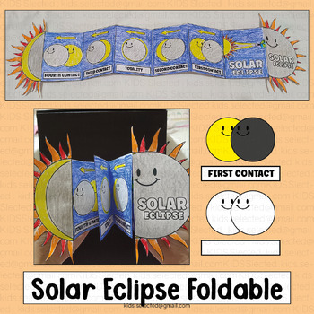 Preview of Solar Eclipse Foldable Craft Writing Activities 2024 Bulletin Board Sequencing