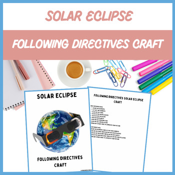 Preview of Solar Eclipse Following Directives Craft - Cut, Color, Paste | Digital Resource