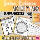 Solar Eclipse Fun Puzzle Activities Packet | Word Search |