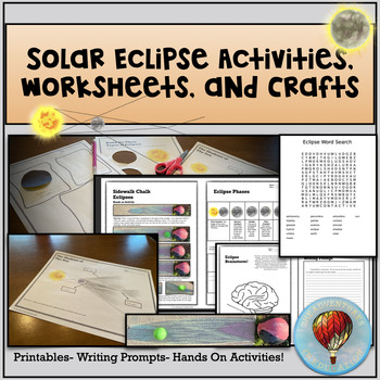 Preview of Solar Eclipse Hands on Activities, Worksheets and Crafts