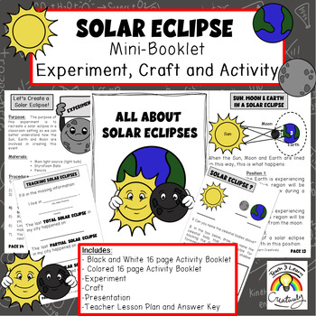 Preview of Solar Eclipse Lesson Activity Mini Booklet Experiment and Craft 2024