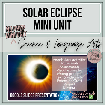 Preview of Solar Eclipse Lesson | Solar Eclipse 2024 Craft | Solar Eclipse Activities