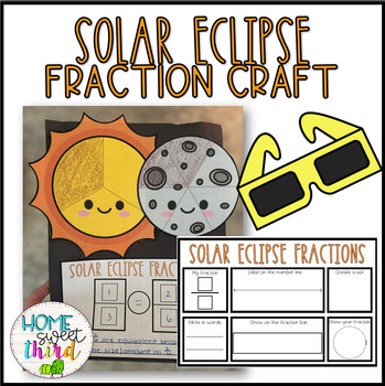 Preview of Solar Eclipse Math Bundle | Fraction Craft | Spiral Review Task Cards