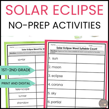 Preview of Solar Eclipse No-Prep Activities