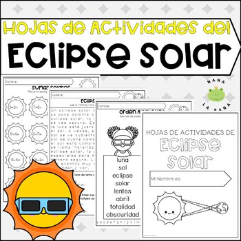 Preview of Solar Eclipse Packet in Spanish | Paquete de Actividades del Eclipse Solar