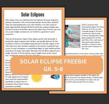 Preview of Solar Eclipse Passage FREEBIE