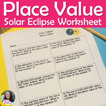Preview of Solar Eclipse 2024 Place Value Worksheet