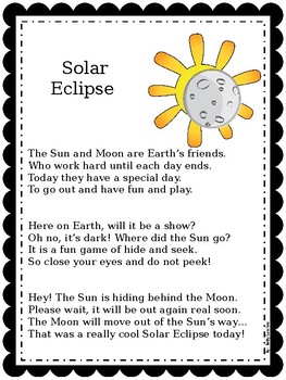 Preview of Solar Eclipse Poem FREEBIE!