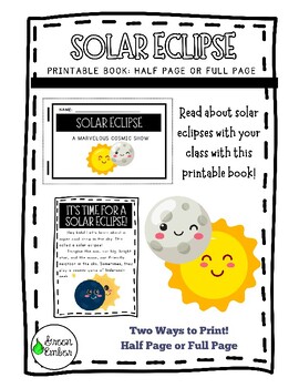 Preview of Solar Eclipse 2024 Printable Mini Book with Word Search