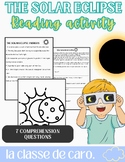 Solar Eclipse Reading Comprehension