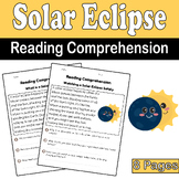 Solar Eclipse Reading Comprehension for K-2 | Solar Eclips