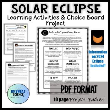 Preview of Solar Eclipse: Research and Writing Differentiated Science Project Eclipse 2024
