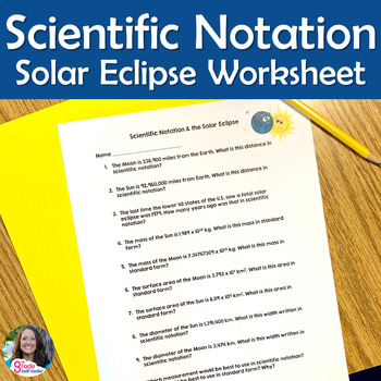 Preview of Solar Eclipse 2024 Scientific Notation & Standard Form Practice