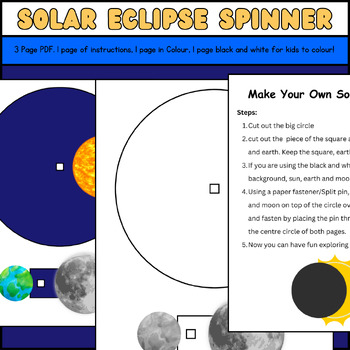 Preview of Solar Eclipse 2024 Space Spinner craft activity